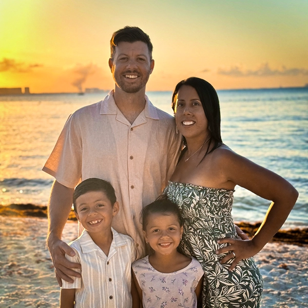 Family portrait in Cancun Mexico